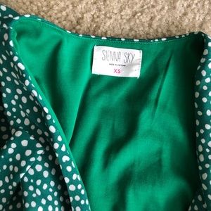 Midi green dotted dress